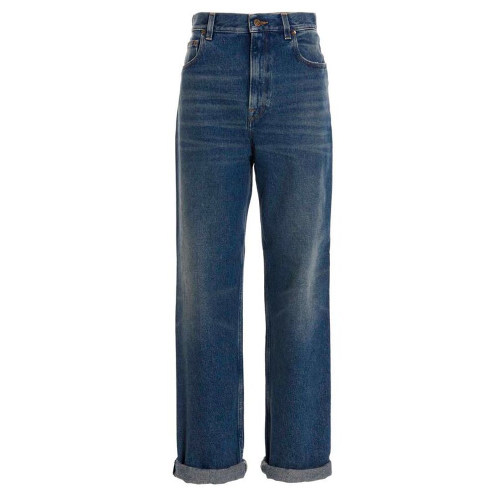 Golden Goose Blue Cotton Straight-Leg Women's Jeans